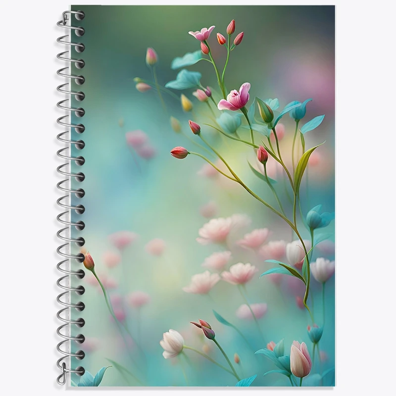 دفتر زبان 50 برگ خندالو مدل سه خط طرح گل کد F10917