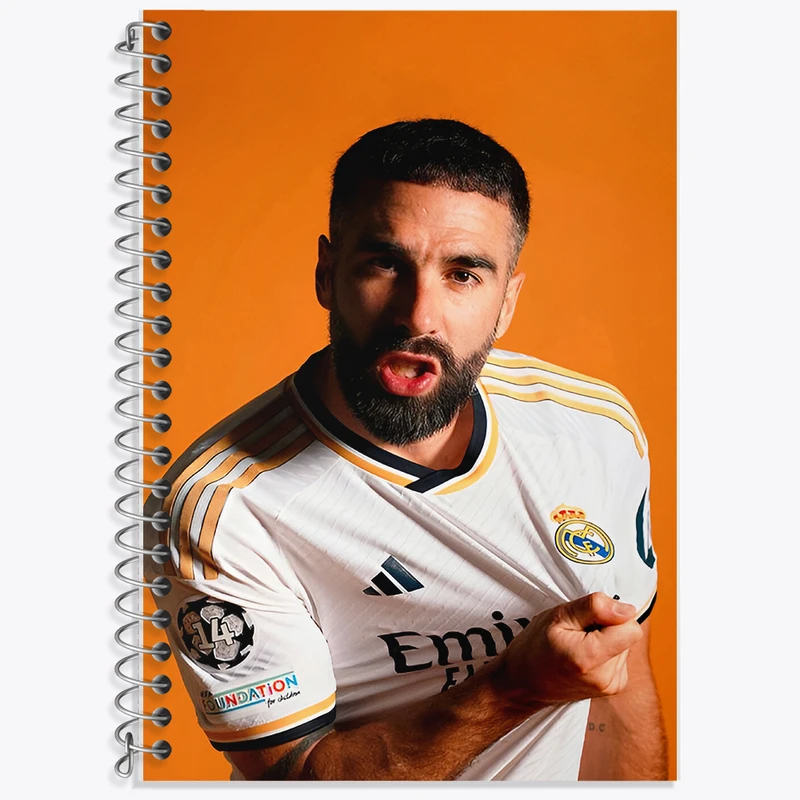 دفتر زبان دوخط 50 برگ خندالو طرح دنی کارواخال (Dani Carvajal) کد F14340