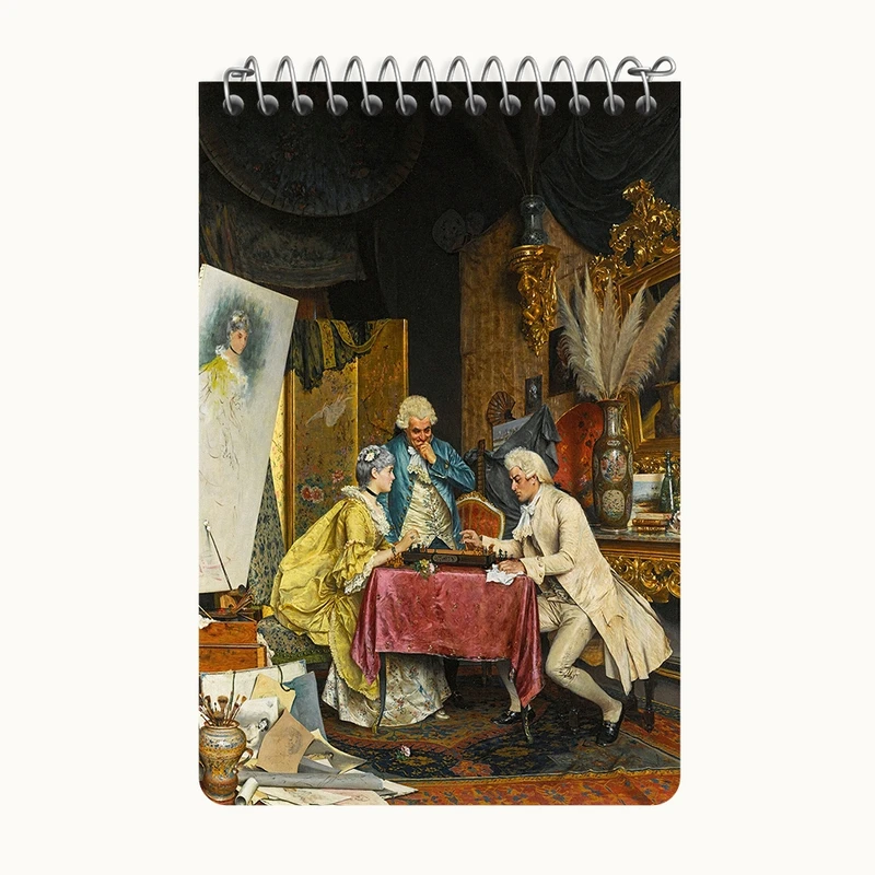 دفتر یادداشت 50 برگ خندالو طرح نقاشی سالن هنری اثر آرتورو ریچی کد F12121