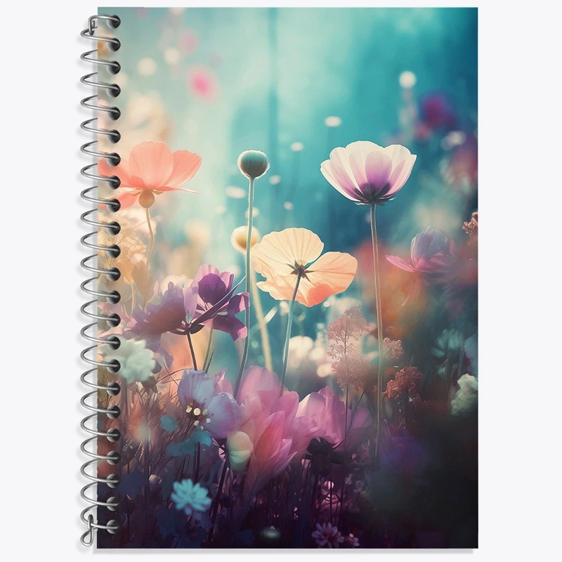 دفتر زبان 50 برگ خندالو مدل سه خط طرح گل گلی کد N6042