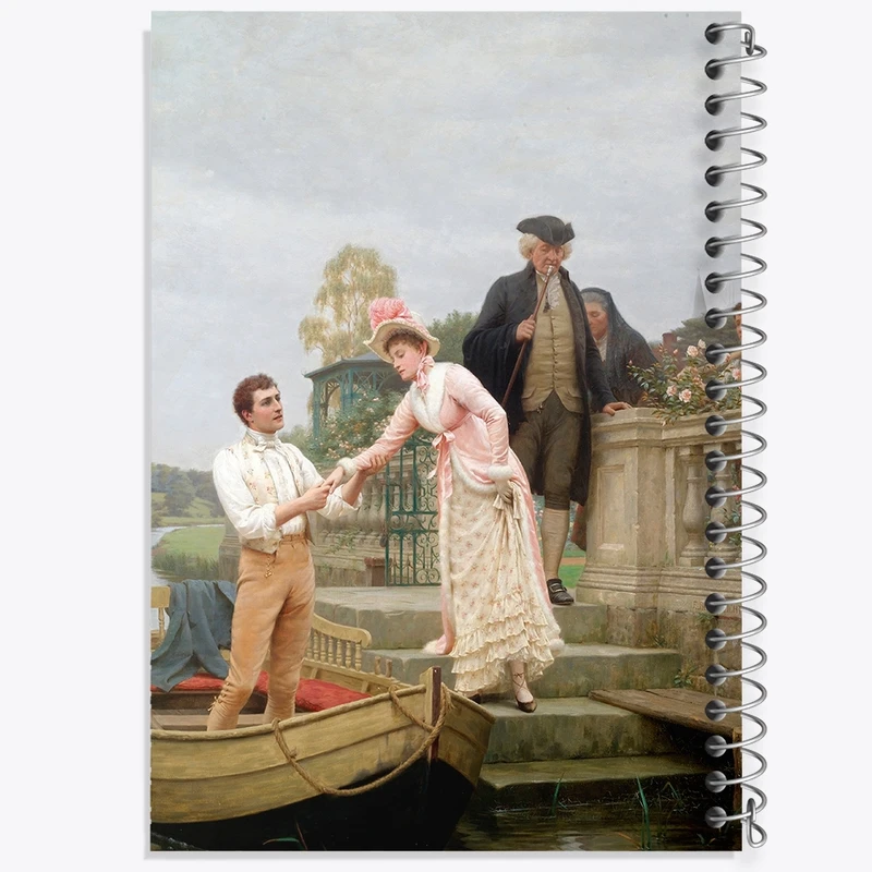 دفتر شطرنجی 50 برگ خندالو طرح نقاشی دست شیرینت را در دستان من بگذار اثر ادموند بلر لیتون کد F12471