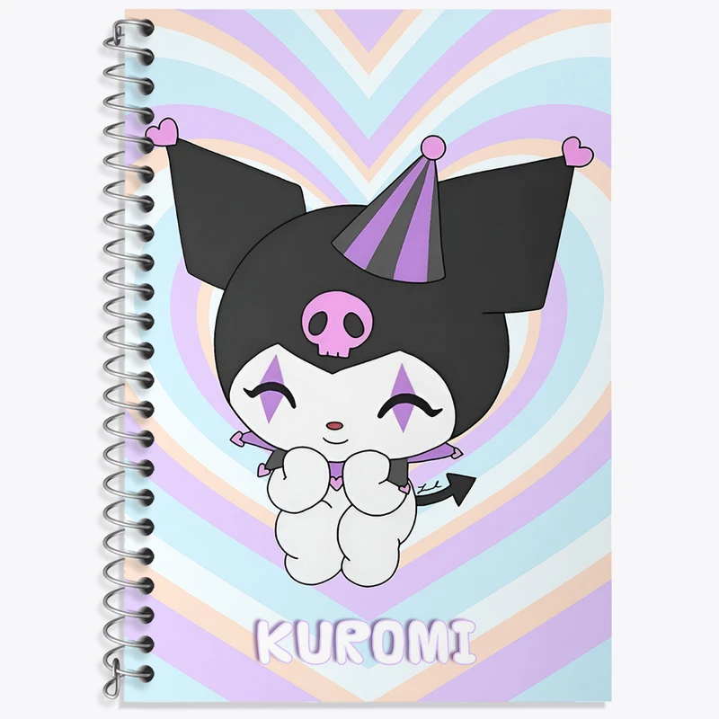 دفتر زبان 50 برگ خندالو مدل دو خط طرح کرومی (Kuromi) کد N9009