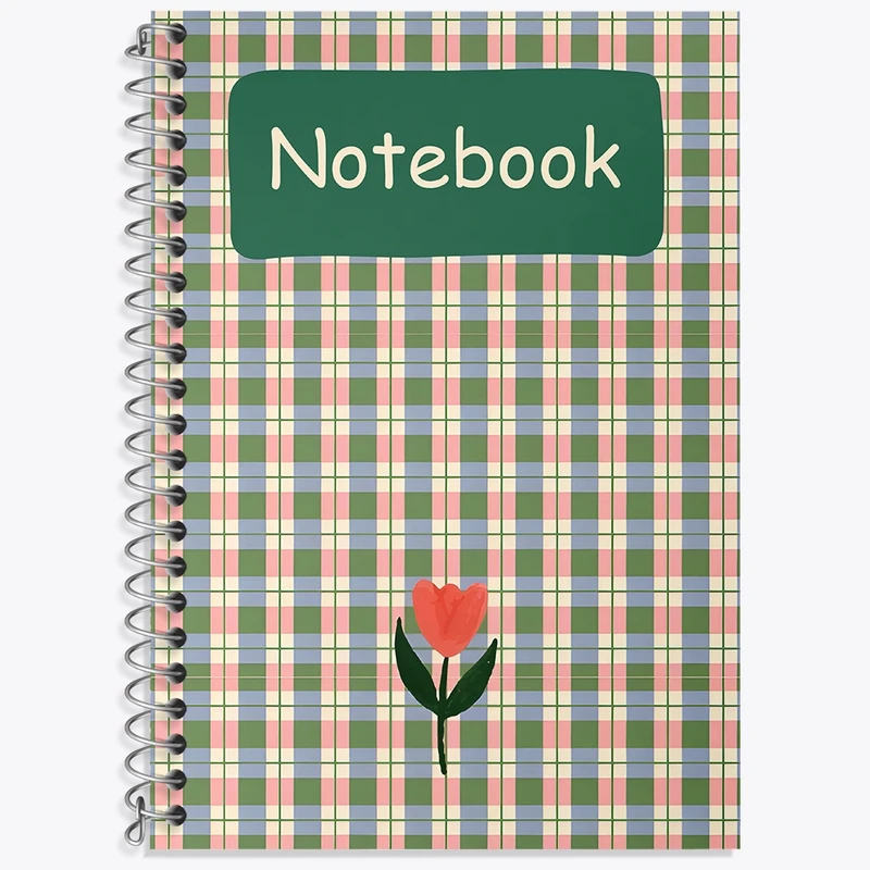 دفتر لغت 50 برگ خندالو طرح چهارخونه و گل کد N6667