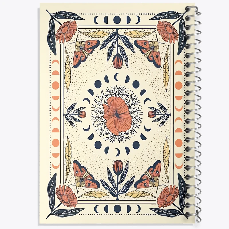 دفتر شطرنجی 50 برگ خندالو طرح نقش پروانه و گل کد N6874