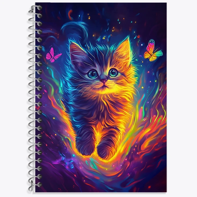 دفتر زبان 50 برگ خندالو مدل سه خط طرح گربه بامزه کد F9018