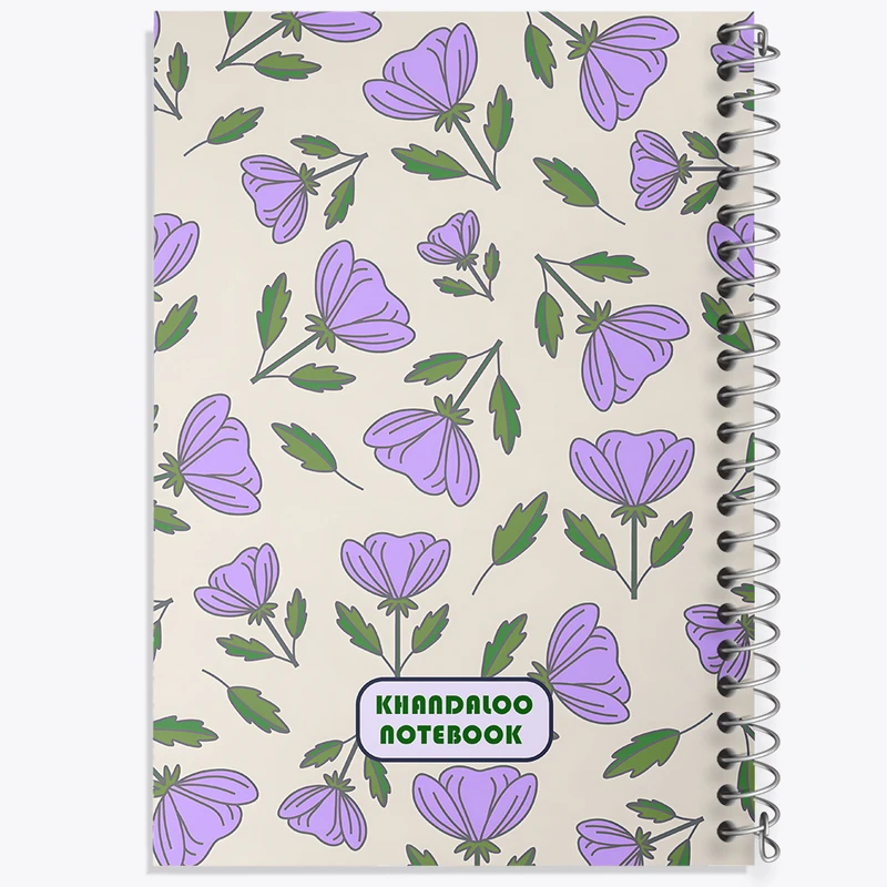 دفتر نقاشی 50 برگ خندالو طرح پترن گل بنفش کد N6081