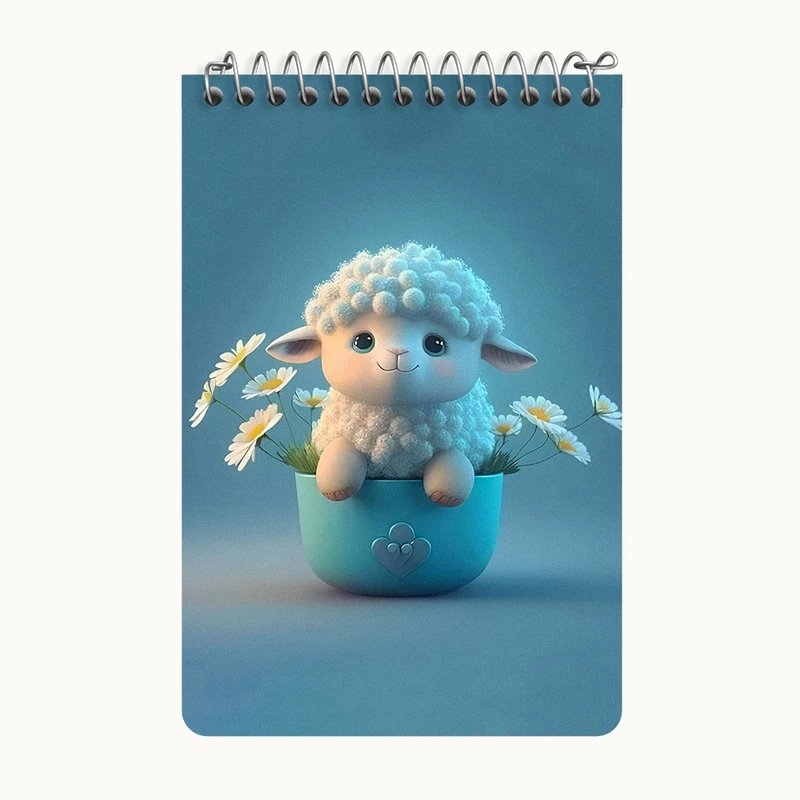 دفتر یادداشت 50 برگ خندالو طرح گوسفند کیوت کد F6825