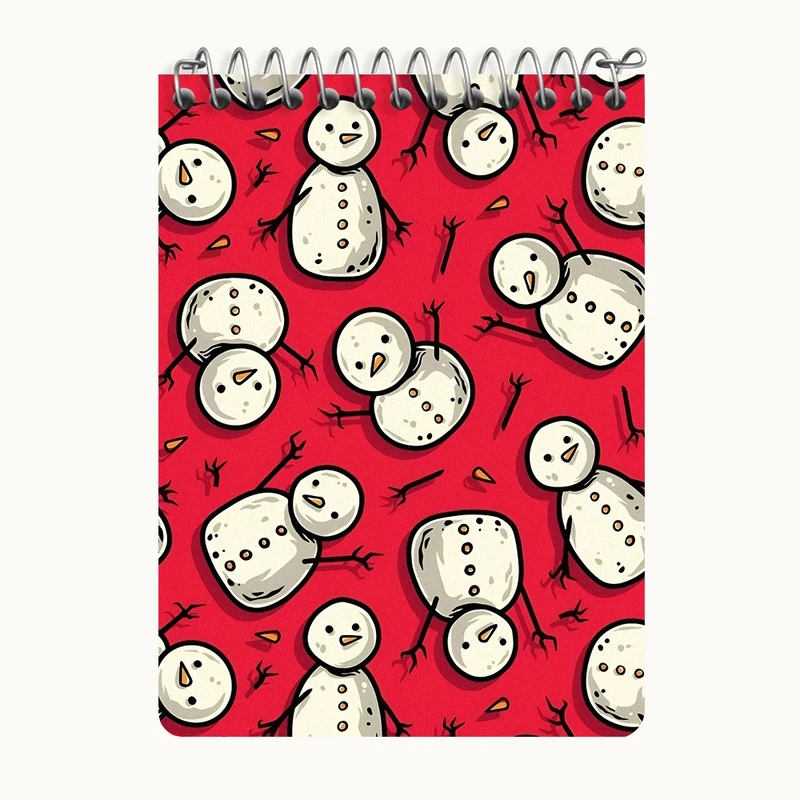 دفتر یادداشت 50 برگ خندالو طرح پترن آدم برفی کد N6109