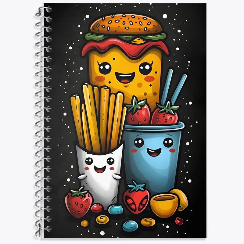 دفتر لغت 50 برگ خندالو طرح فست فود کد F9947