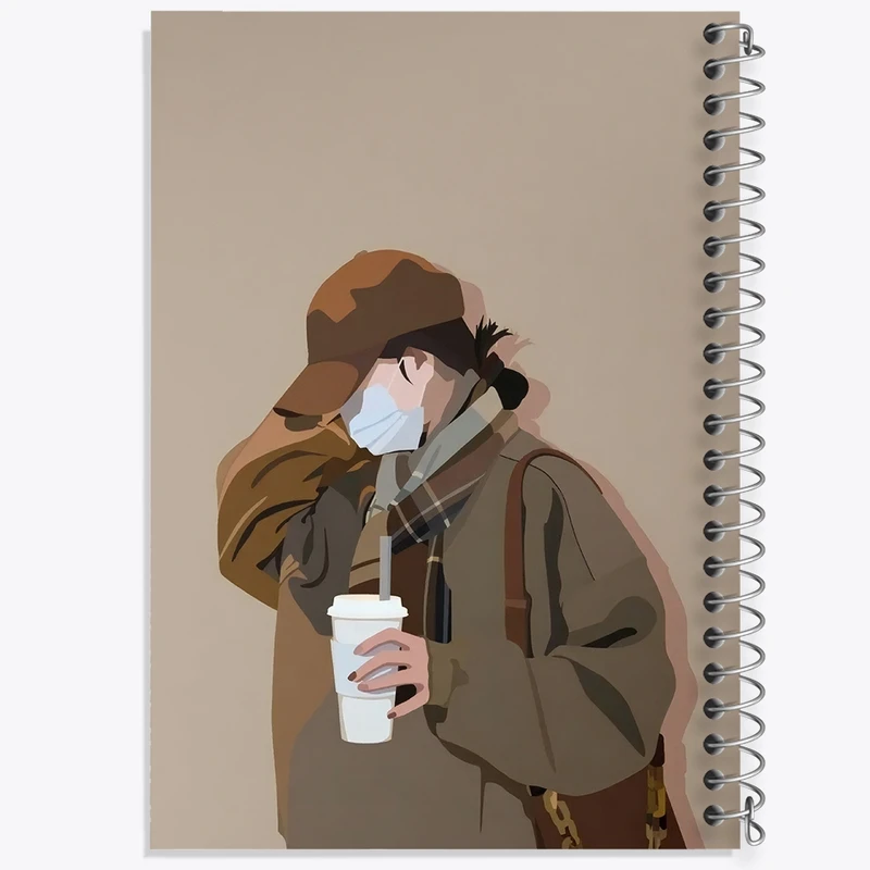 دفتر طراحی 50 برگ خندالو طرح دخترانه مینیمال کد F3242