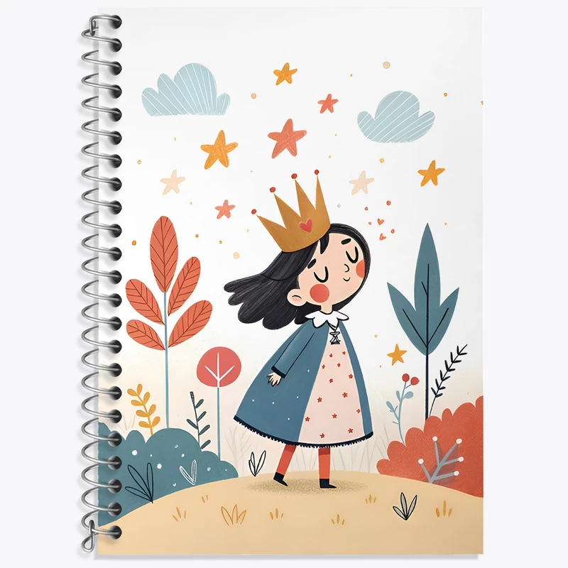 دفتر زبان 50 برگ خندالو مدل سه خط طرح دخترانه کد N7068