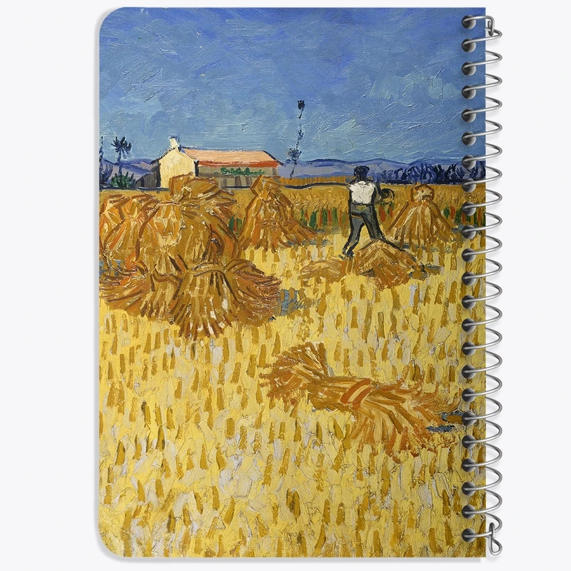 دفتر یادداشت 50 برگ خندالو طرح برداشت ذرت در پروونس ونسان ونگوگ (Van Gogh) کد 36787