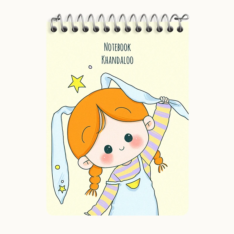 دفتر یادداشت 50 برگ خندالو طرح دخترانه کیوت کد N3952