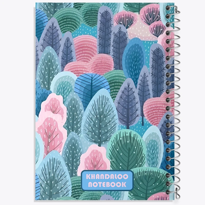 دفتر شطرنجی 50 برگ خندالو طرح درختان رنگی کد N6114