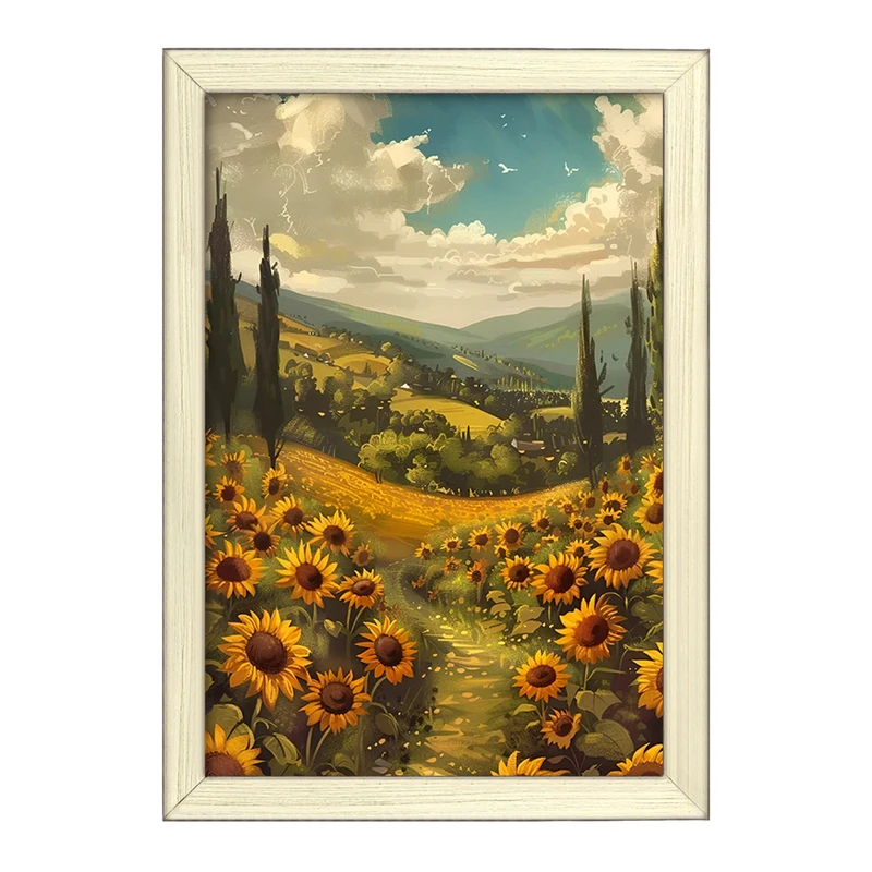 تابلو خندالو طرح منظره آفتابگردان کد F5255