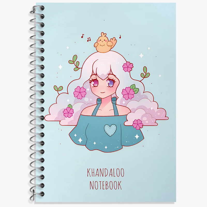 دفتر زبان 50 برگ خندالو مدل دو خط طرح دخترانه فانتزی کد N8925