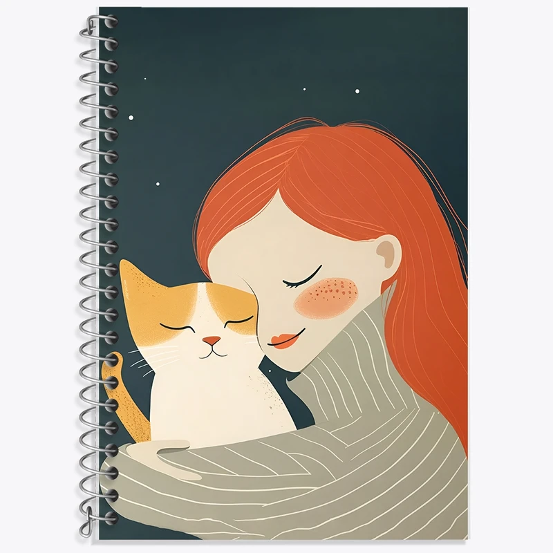 دفتر لغت 50 برگ خندالو طرح دختر و گربه کد F11087