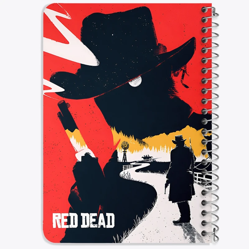 دفتر یادداشت 50 برگ خندالو طرح رد دد (Red Dead) کد N9345