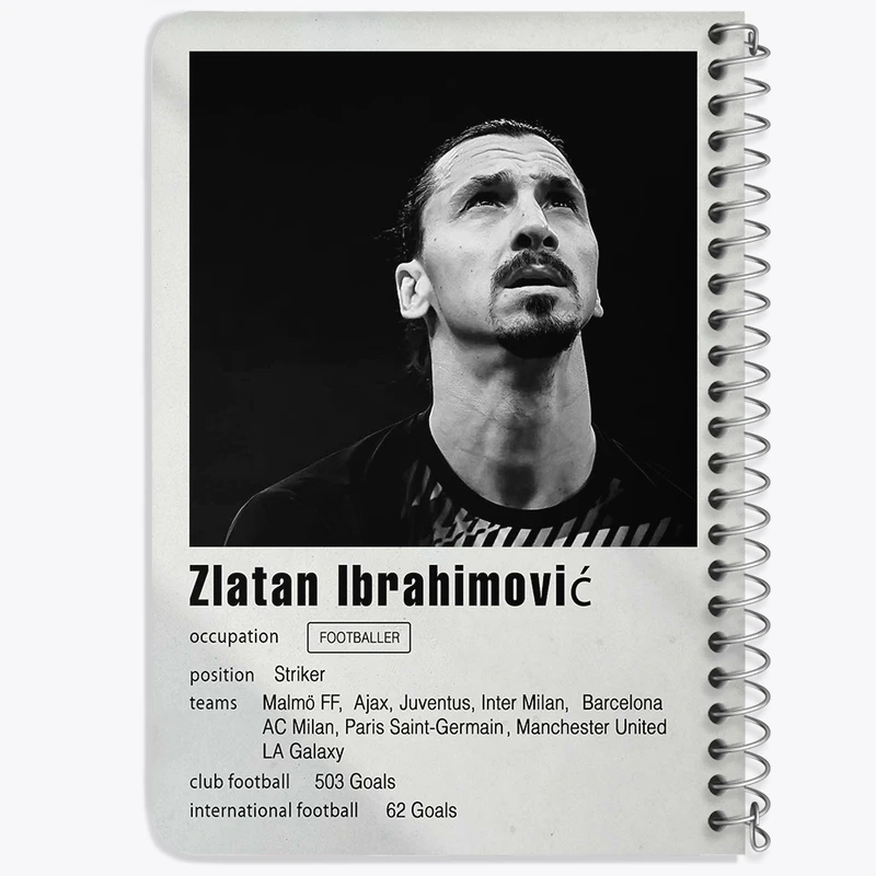 دفتر یادداشت 50 برگ خندالو طرح زلاتان ابراهیموویچ (Zlatan Ibrahimović) کد F11248