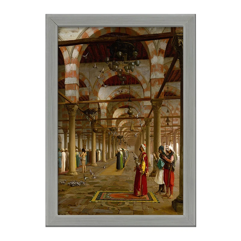 تابلو خندالو طرح نقاشی نماز در مسجد اثر ژان لئون ژروم کد F12306