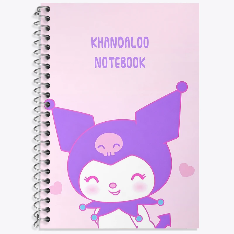 دفتر زبان 50 برگ خندالو مدل دو خط طرح کرومی (Kuromi) کد N8994