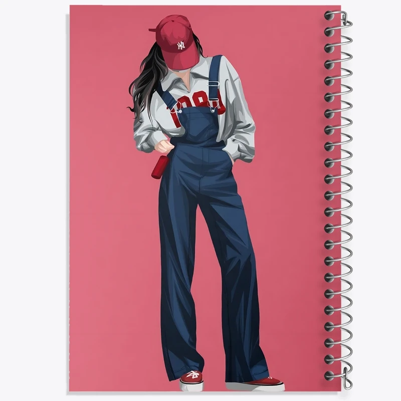 دفتر شطرنجی 50 برگ خندالو طرح دخترانه مینیمال کد F3247