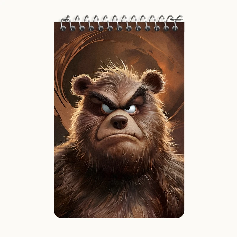 دفتر یادداشت 50 برگ خندالو طرح خرس عصبانی کد F8483