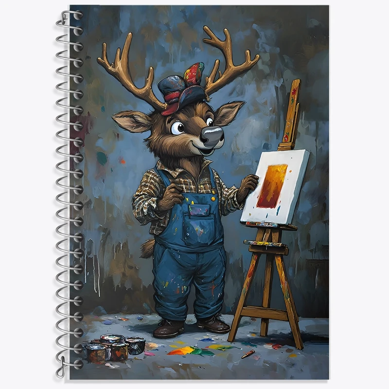 دفتر لغت 50 برگ خندالو طرح گوزن نقاش کد F12115