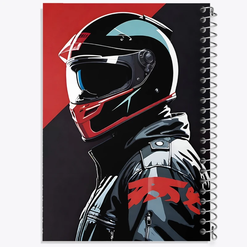 دفتر طراحی 50 برگ خندالو طرح موتور سوار کد F4958