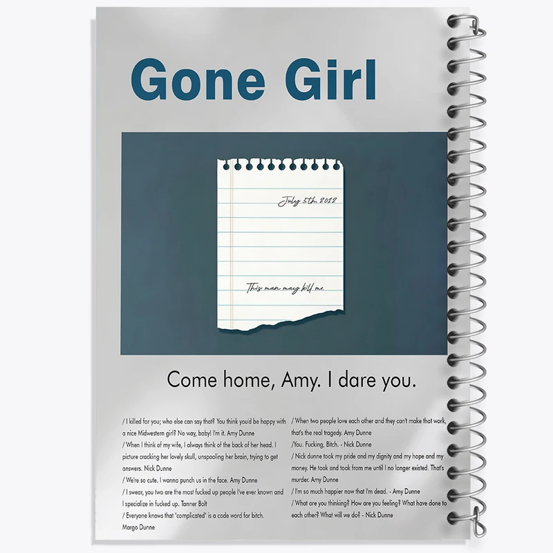 دفتر مشق 100 برگ خندالو طرح دختر گمشده (Gone Girl) کد F13828