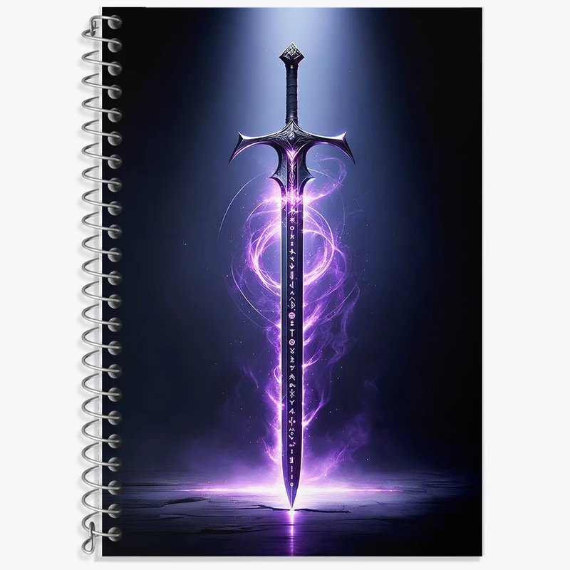 دفتر زبان 50 برگ خندالو مدل دو خط طرح شمشیر کد F10769