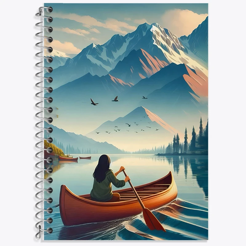 دفتر زبان 50 برگ خندالو مدل دو خط طرح دختر قایقران کد F10971