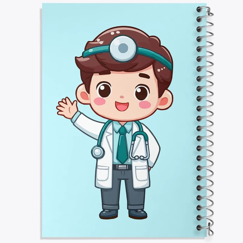 دفتر طراحی 50 برگ خندالو طرح پزشک و پرستار کودکانه کد 36498