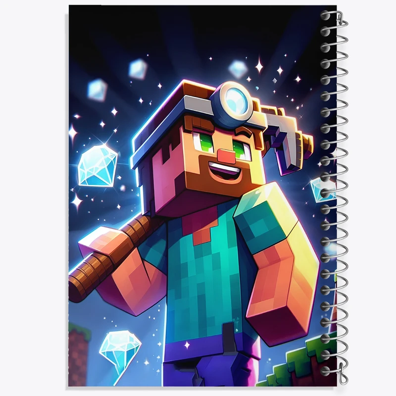 دفتر مشق 100 برگ خندالو طرح ماینکرافت (Minecraft) کد F3531