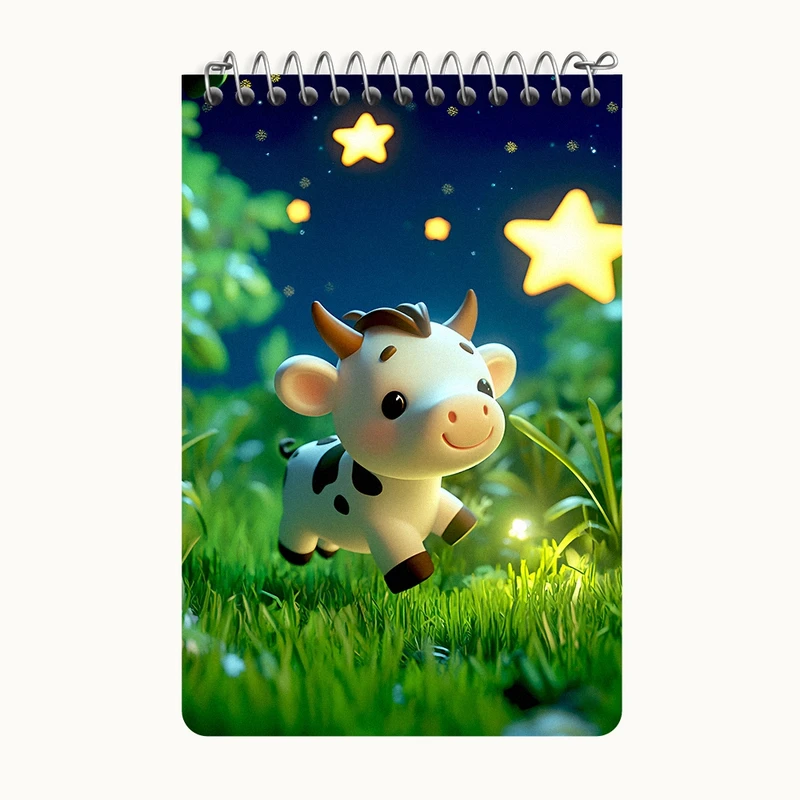 دفتر یادداشت 50 برگ خندالو طرح گاو کیوت کد F5342