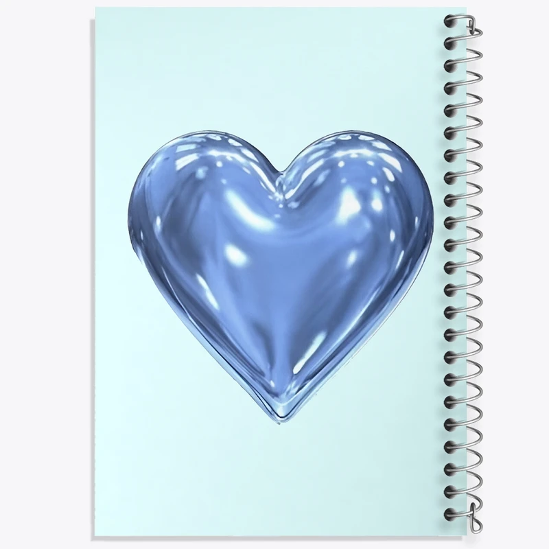 دفتر ژورنال نویسی 50 برگ خندالو مدل نقطه ای طرح قلب آبی کد F3685