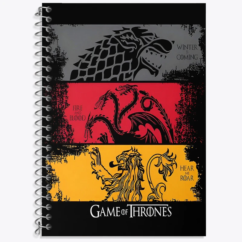 دفتر زبان دوخط 50 برگ خندالو طرح گیم آف ترونز (Game of Thrones)  کد F4683