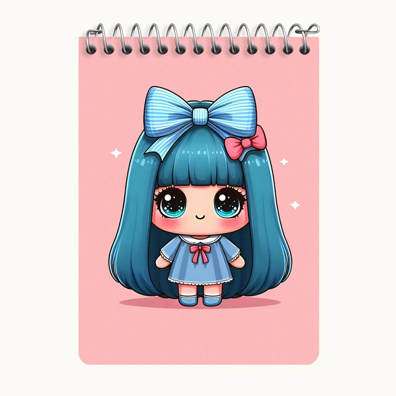 دفتر یادداشت 50 برگ خندالو طرح دخترانه کیوت کد N5977