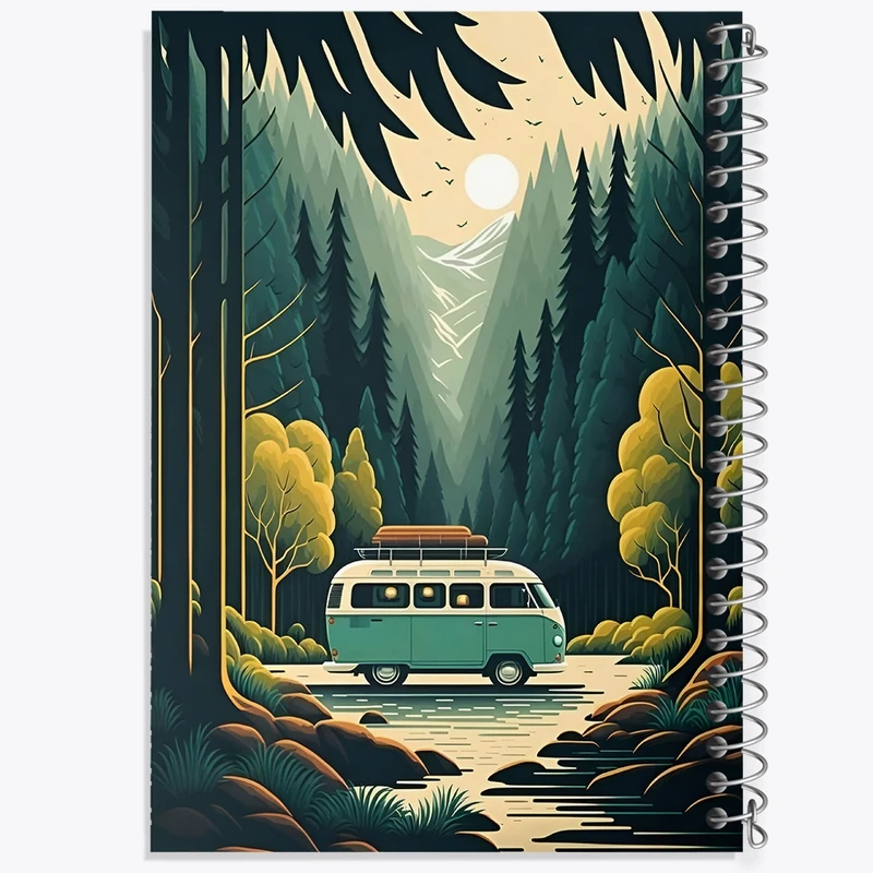 دفتر ژورنال نویسی 50 برگ خندالو مدل نقطه ای طرح فولکس واگن کد F3647