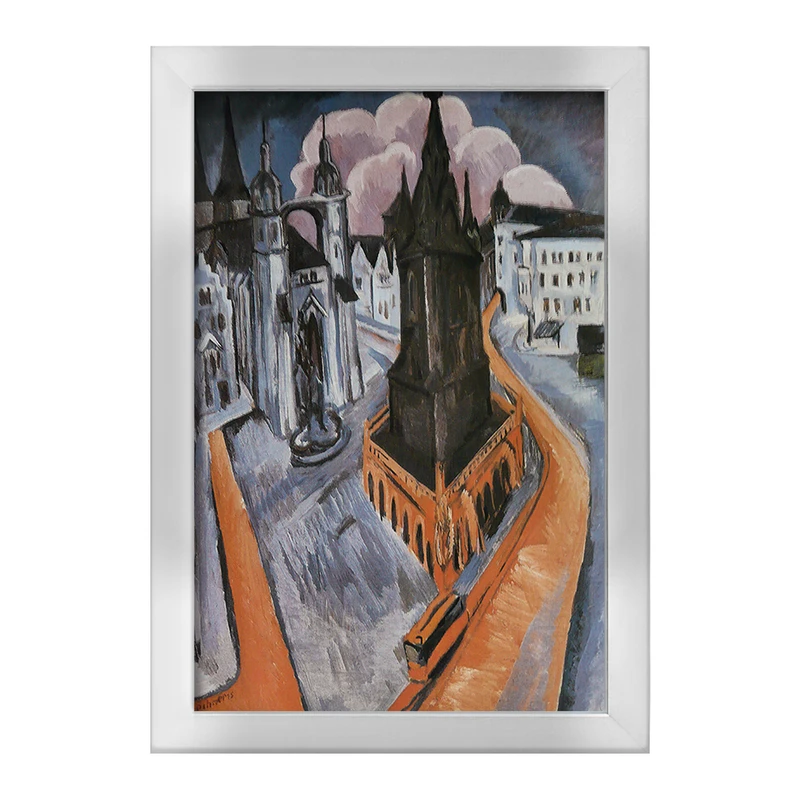 تابلو خندالو طرح نقاشی برج سرخ در هاله اثر ارنست لودویگ کیرشنر کد F12364