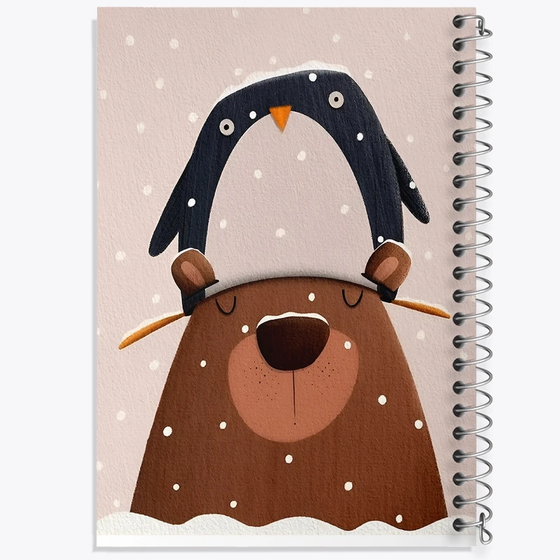 دفتر شطرنجی 50 برگ خندالو طرح خرس و پنگوئن کد F8841