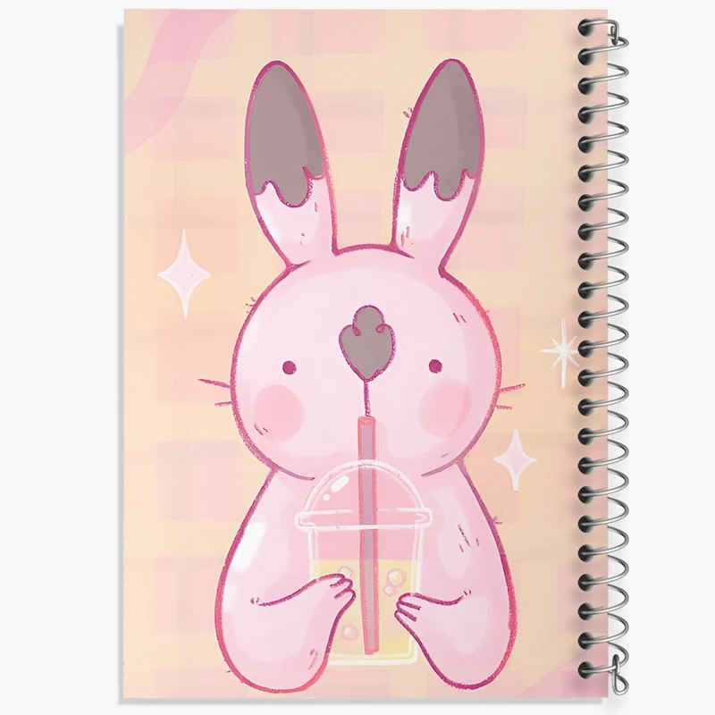 دفتر ژورنال نویسی 50 برگ خندالو مدل نقطه ای طرح خرگوش بامزه کد N8143