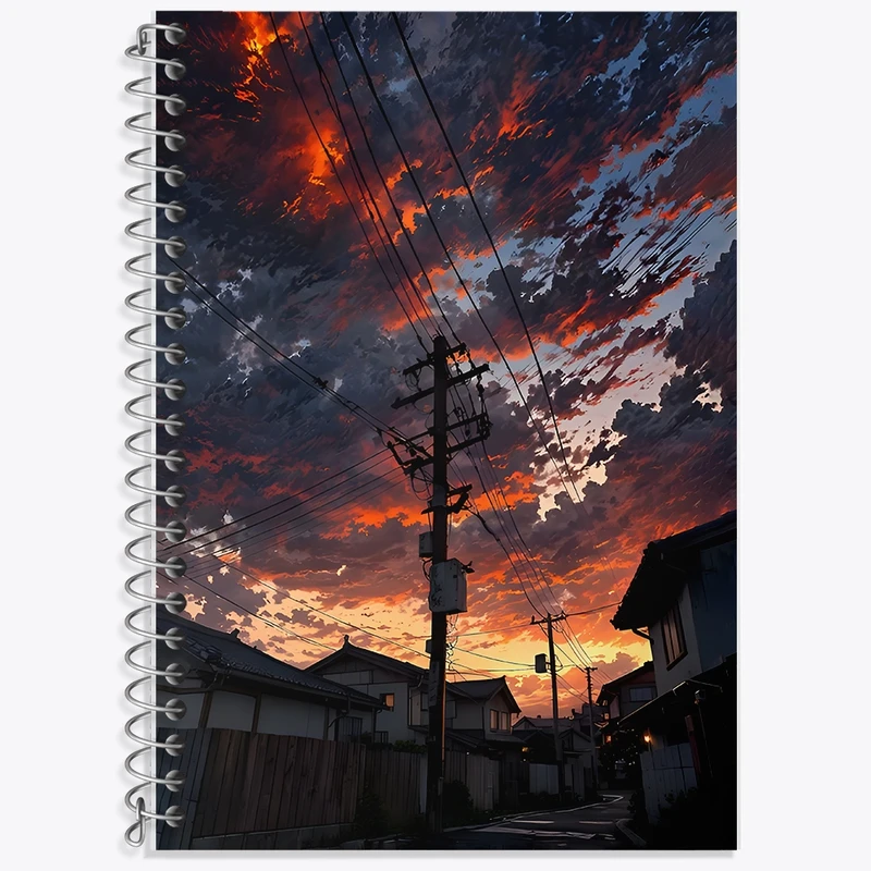 دفتر زبان 50 برگ خندالو مدل سه خط طرح آسمان شهر کد F12761