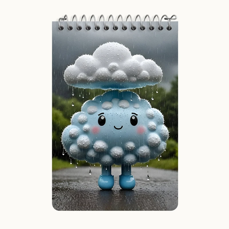 دفتر یادداشت 50 برگ خندالو طرح ابر کیوت کد F8449