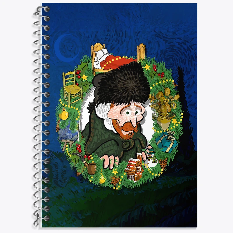 دفتر زبان دوخط 50 برگ خندالو طرح ونسان ونگوگ کد F8791