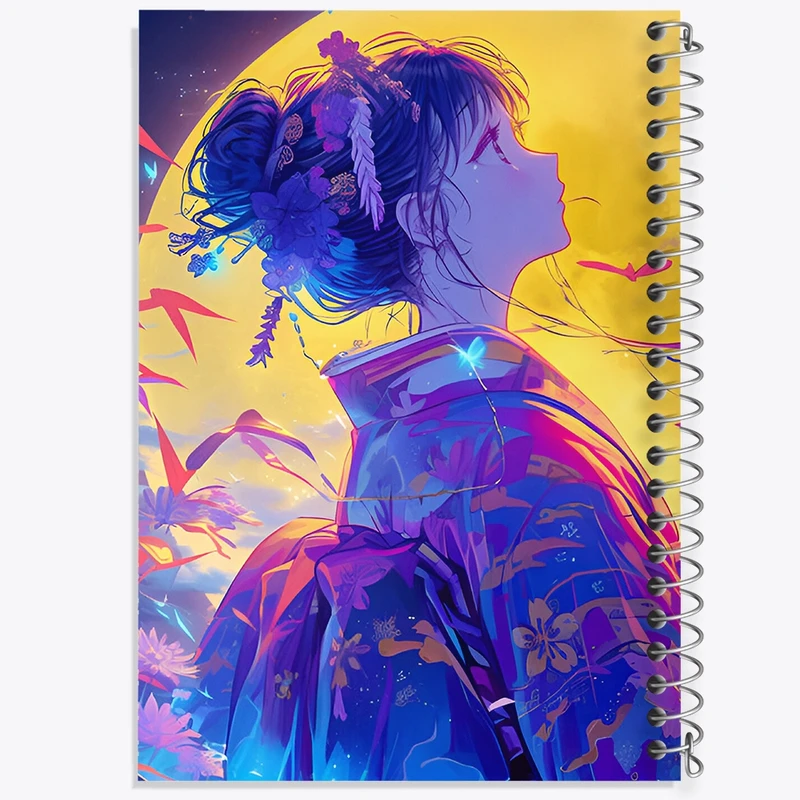 دفتر طراحی 50 برگ خندالو طرح دختر ژاپنی کد F9208