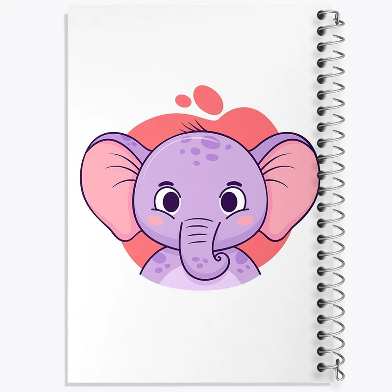 دفتر طراحی 50 برگ خندالو طرح فیل حیوانات بامزه کد 37154