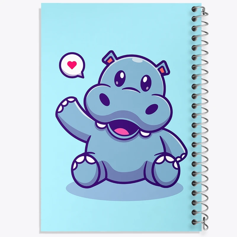 دفتر طراحی 50 برگ خندالو طرح حیوانات بامزه اسب آبی کد 29668