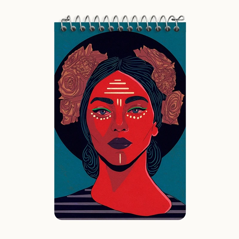 دفتر یادداشت 50 برگ خندالو طرح دختر سرخپوستی کد F4772