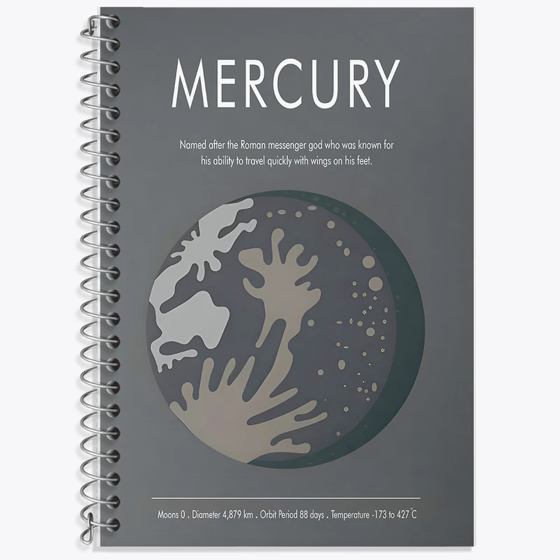 دفتر زبان 50 برگ خندالو مدل دو خط طرح عطارد (Mercury) کد F13887